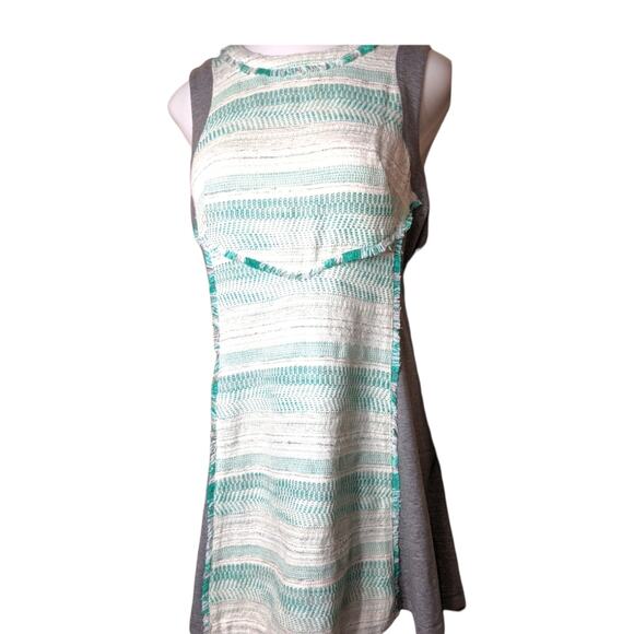 RACHEL ROY LA Story Tide Pool Teal Gray Textured Fringe Sleeveless Dress 14 NEW - Picture 15 of 15
